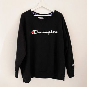 Champion Oversized 4X Black Crewneck Sweater - $30